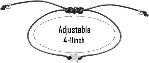 Miniatura 2 de WATINC Pulsera de deseos de 7 cumpleaños, pulseras ajustables de cordón de estrella con tarjetas de deseos, pulsera simple hecha a mano, regalo