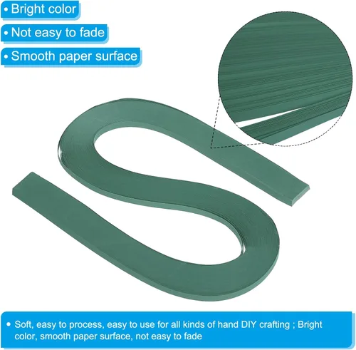 Miniatura 3 de PATIKIL Tiras de papel de origami, 120 piezas de 3/16 pulgadas (0.197 in), 21.3 in, tira de papel para manualidades, manualidades, Navidad, verde