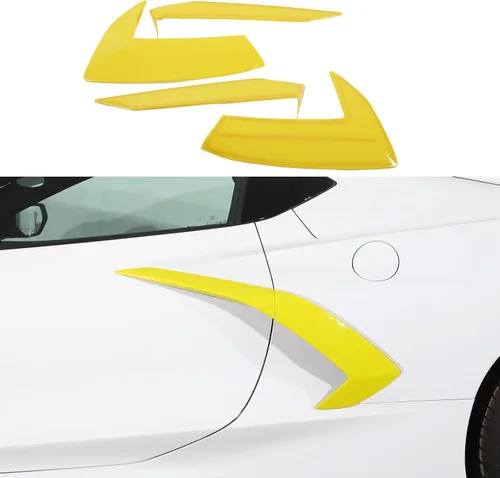 Miniatura 8 de Cubierta de salida de aire lateral de la carrocería exterior compatible con Chevrolet Corvette C8 2020-2026, cubierta de moldura de puerta de Rojo