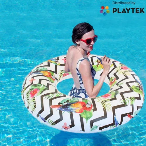 Miniatura 3 de Playtek - Flotador de piscina de 41 pulgadas, loro tropical grande para adultos y niños, tubo flotante para nadar en la playa, piscina, deportes