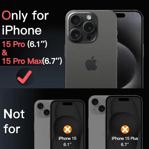 Miniatura 2 de JETech Protector de lente de cámara para iPhone 15 Pro de 6.1 pulgadas y iPhone 15 Pro Max de 6.7 pulgadas, cubierta de anillo individual de metal