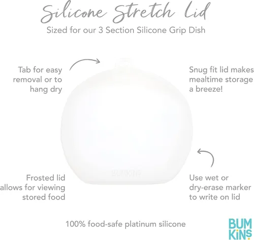 Miniatura 6 de Bumkins Plato de succión para niños pequeños y bebés, cubierta de plato con agarre dividido para bebés y niños, destete guiado por el bebé