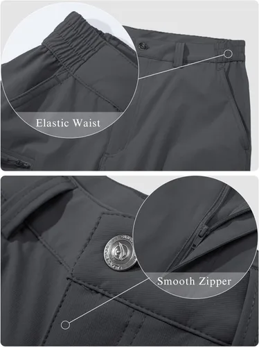 Miniatura 16 de MAGCOMSEN Pantalones de senderismo para hombre, 6 bolsillos, resistentes al agua, pantalones de trabajo de pesca Ripstop, ligeros, de secado rápido