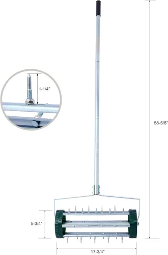 Miniatura 2 de SwingIt Aireador de césped con picos de 18 pulgadas para césped. Herramienta manual de alta resistencia, salud del suelo para jardín y patio