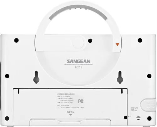 Miniatura 3 de Sangean H201 Radio de ducha AM/FM impermeable, radio de alerta meteorológica, color blanco