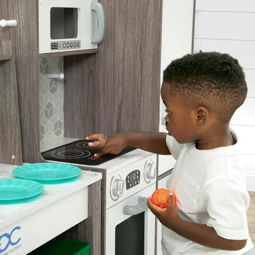 Miniatura 11 de Delta Children - Cocina de juguete de esquina todo en uno Gourmet - Juego de cocina de juguete con estufa segura y sin calor con luces, horno