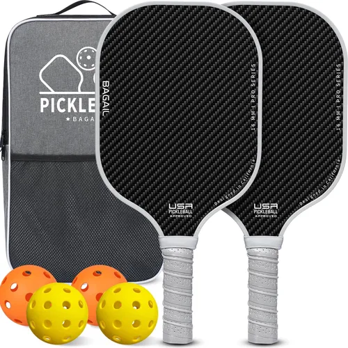 Miniatura 23 de BAGAIL Palas de pickleball aprobadas por USAPA, juego de pickleball de superficie de fibra de vidrio, raquetas ligeras con 4 bolas, 1 bolsa
