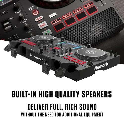 Miniatura 9 de Numark Controlador de DJ Mixstream Pro+ con Separación de Stems, 2 Decks, Transmisión Wi-Fi, Mezclador, Pantalla Táctil de 7", Altavoces, funciona