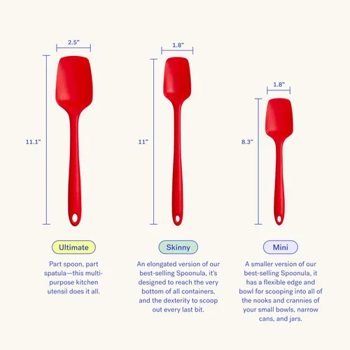 Miniatura 2 de GIR: Get It Right Espátula de Silicona Spoonula, Utensilios de cocina no tóxicos para Batería de Cocina Antiadherente, Cocinar y Hornear - Mini - 8