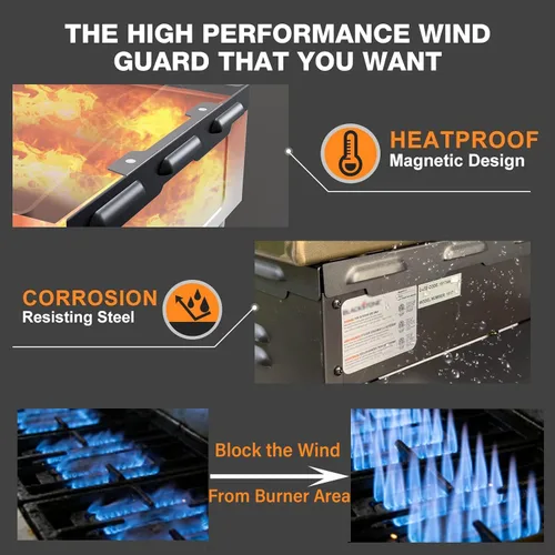 Miniatura 4 de Protector de viento magnético para plancha Blackstone de 22 pulgadas, compatible con accesorios de parrilla Blackstone, bloqueador de viento