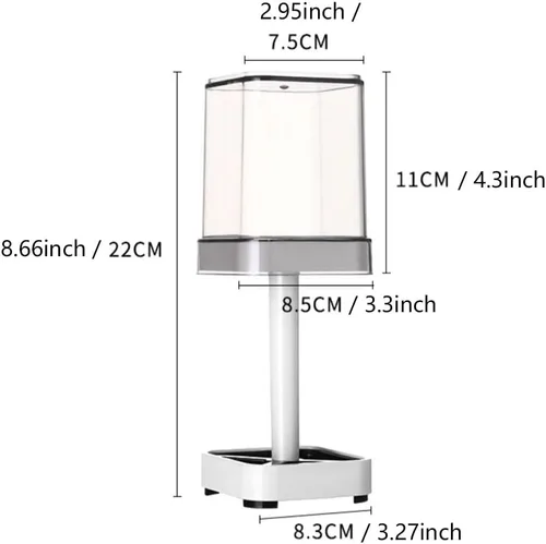 Miniatura 4 de El soporte para cepillos de dientes con taza/cubierta contiene 3 ranuras, compatible con cepillos de dientes convencionales, puede almacenar pasta