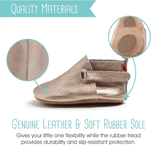 Miniatura 4 de Zutano Leather Baby Shoes for Boys and Girls Rose Gold