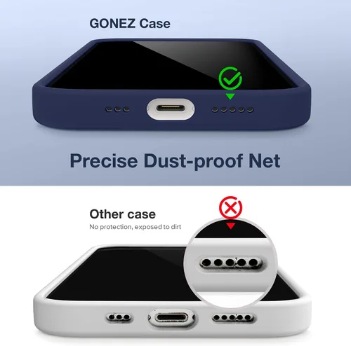 Miniatura 5 de GONEZ Funda magnética para iPhone 14, compatible con Magsafe, con protector de pantalla + protector de cámara, forro de microfibra antiarañazos