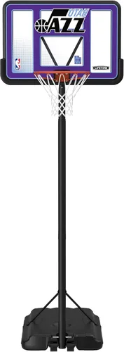 Miniatura 17 de Lifetime Aro de baloncesto portátil, altura ajustable de 7.5 a 10 pies, tablero trasero de 44 pulgadas a prueba de golpes Fusion, base con ruedas