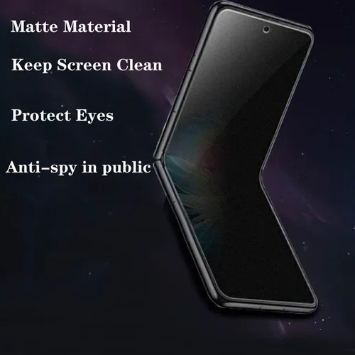 Miniatura 5 de Paquete de 3 protectores de pantalla mate de privacidad compatibles con Samsung Galaxy Z Flip 4 5G 2022, antiespía, 1 protector de pantalla exterior
