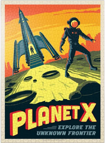 Miniatura 9 de MyPuzzle Planet X, póster vintage, rompecabezas prémium de 100 piezas para adultos