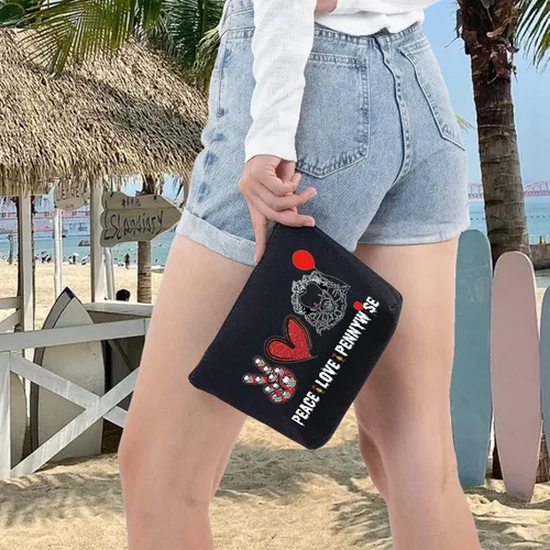 Miniatura 7 de Bolsa de maquillaje cosmética de payasos para fanáticos de la película, regalo de paz, amor, película, maquillaje, cremallera, bolsa de regalo