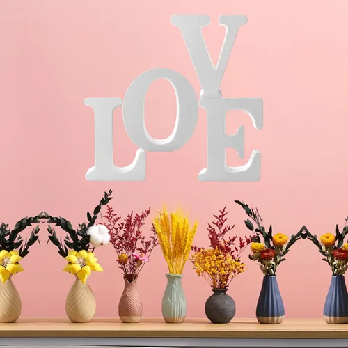 Miniatura 5 de Letras de madera de 4.3 pulgadas, letras blancas de madera sin terminar para injerto, letras de madera para decoración de pared, letras pie