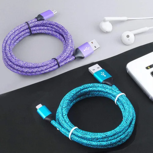 Miniatura 6 de Paquete de 2 cables micro USB para Android de carga rápida, compatibles con Samsung Galaxy S7 S6 Edge/Active, J8 J7 J3 V, Moto E5 G5 G6 Play