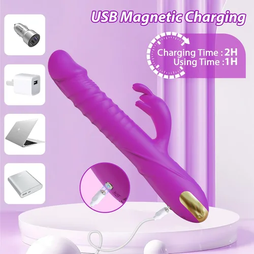Miniatura 5 de SUPOLA - Vibradores de consolador con empuje, juguetes sexuales para adultos para mujeres - Juguetes sexuales, consoladores, vibrador de conejo