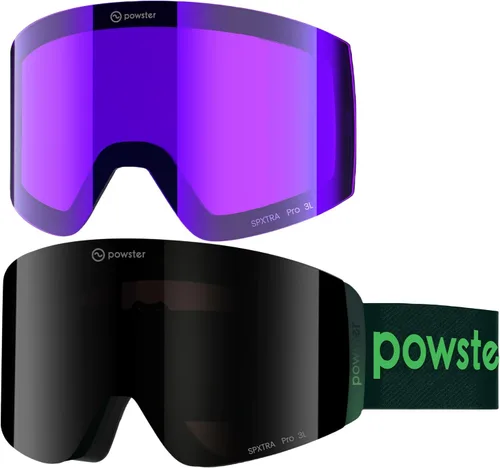 Miniatura 14 de Powster - Gafas de esquí OTG, gafas de snowboard magnéticas, lente intercambiable sin marco, protección UV, antiniebla, para patinaje móvil