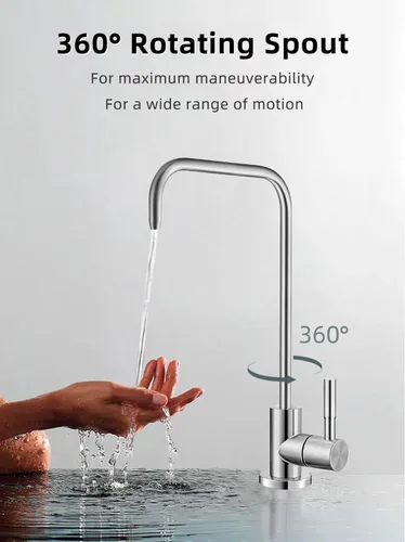 Miniatura 5 de Grifo de agua potable,Grifo de filtro de agua sin plomo,Grifos de ósmosis inversa fáciles de instalar para fregadero de barra de cocina, acero