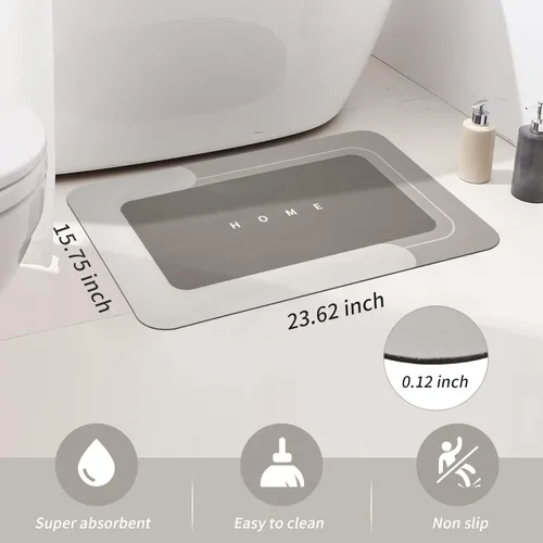 Miniatura 2 de Housego Tapete mágico de baño absorbente, alfombra de secado rápido, tapete mágico de baño antideslizante, alfombra de piso con respaldo de goma