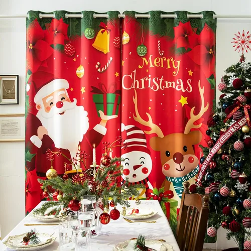 Miniatura 3 de DIVA EN CAMINO DEC - Cortinas de Navidad, con ojales y bloqueo de luz solar, para ventana, 52 x 63 pulgadas, tratamiento decorativo para fiestas