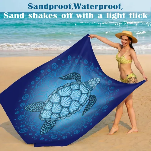 Miniatura 87 de Famstar Beach Blanket Oversized Extra Large 78"X81"/10'X9',Waterproof Sandproof Beach Blanket 2-8 Adults Lightweight Durable for Travel Camping