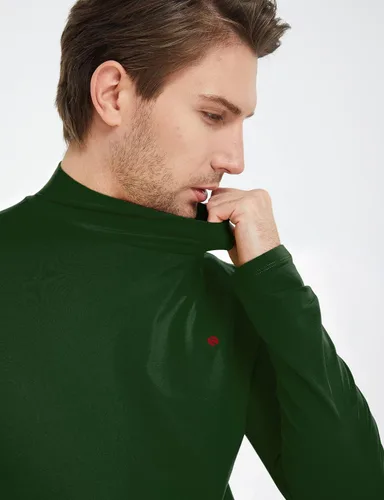 Miniatura 3 de SSLR -Camisas térmicas para hombre, cuello alto, manga larga, forro polar, capa base de cuello alto