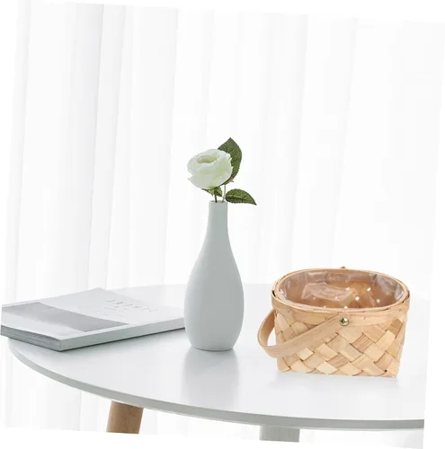Miniatura 9 de Cesta de Pascua de madera Cesta de ratán natural Almacenamiento de artículos para el hogar de mimbre tejido de flores de almacenamiento s Chip