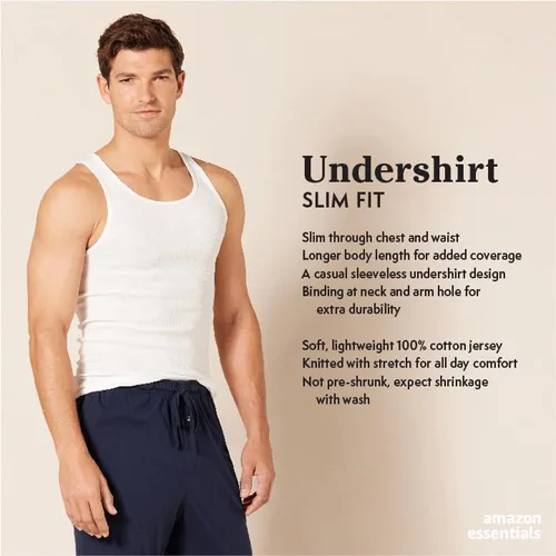 Miniatura 2 de Tienda Essentials Camisetas sin mangas para hombre, paquete de 6