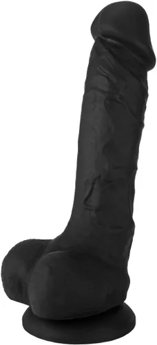 Miniatura 2 de Pene de silicona realista de 8 pulgadas con ventosa, consolador, Negro, 1, 1