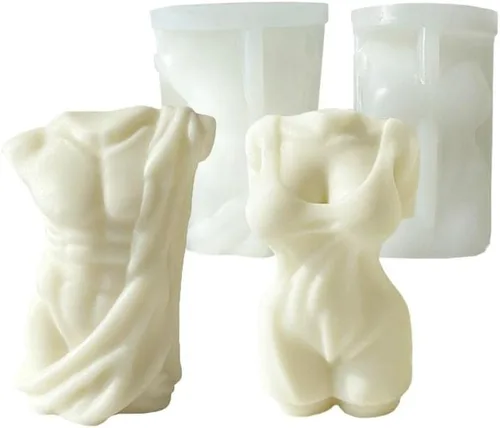 Molde de vela de silicona con forma de cuerpo 3D para mujeres y hombres, molde de vela con forma de cuerpo, moldes masculinos femeninos de silicona,