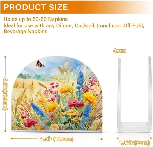 Miniatura 3 de Servilleteros de flores rurales y mariposas para mesas, servilleteros de acrílico transparente, servilleteros de cóctel para cocina, restaurante