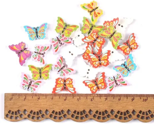 Miniatura 5 de AKOAK 50 botones de madera de 2 agujeros, botones de gato, para álbumes de recortes a mano, costura, decoración de disfraces, manualidades