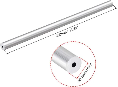 Miniatura 2 de uxcell Tubo redondo de aluminio 6063, tubo recto de aluminio inconsútil del diámetro interno de la longitud 59.1 ft m OD 16.4 ft m de 984.3 ft m