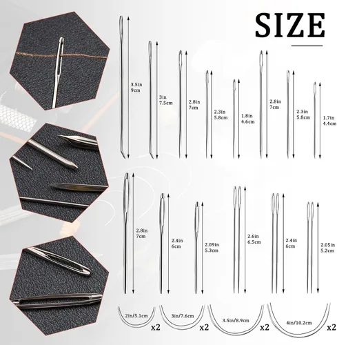 Miniatura 3 de MORFEN Kit de costura para adultos, 38 piezas, kit de costura resistente, kit de aguja e hilo con agujas de coser a mano, 8 hilos de tapicería, kit