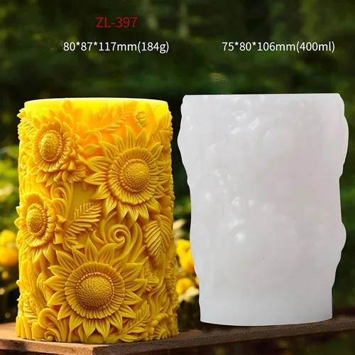 Miniatura 3 de Molde de resina rosa - Moldes de flores y bolas 3D para fundición de resina y fabricación de velas ZL-397