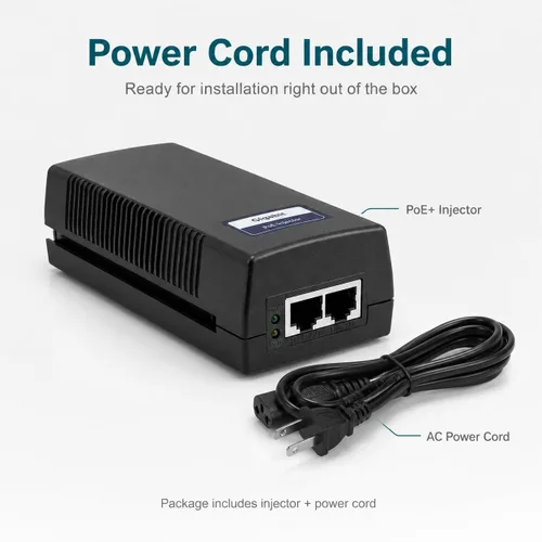 Miniatura 4 de BV-Tech Inyector Gigabit PoE+ de Alimentación a través de Ethernet 30W Plug & Play hasta 99 Metros