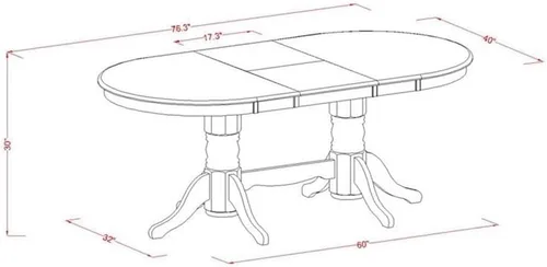Miniatura 5 de East West Furniture VANC5-ESP-C - Juego de mesa de comedor de 5 piezas para 4 personas, incluye una mesa de cocina ovalada con hojas de mariposa y 4