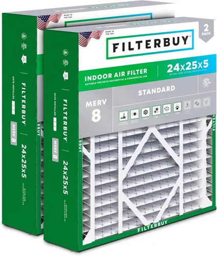 Miniatura 22 de Filterbuy 10x17x2 Filtro de aire MERV 8 Defensa Esencial contra el Polvo y las Alergias (2 unidades), Filtros exteriores plegados electrostáticos