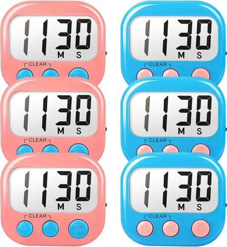 Miniatura 8 de Temporizadores de aula para profesores y niños, temporizador digital magnético grande, suministros para profesores, paquete de 12, azul y verde Azul