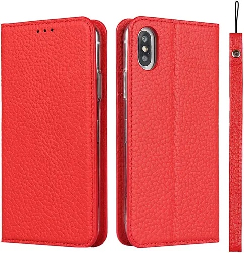 Miniatura 12 de Havaya Funda para iPhone Xs y iPhone X, cartera con tarjetero y llavero, soporte de anillo de piel sintética, diseño floral con ranuras