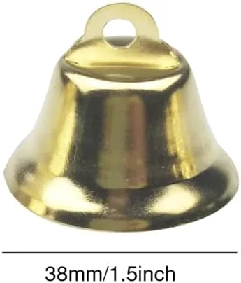Miniatura 2 de HLLMX - 16 campanas de cascabel de la libertad dorada de 1.496 in/1.5 pulgadas, campanas brillantes de la libertad para hacer manualidades
