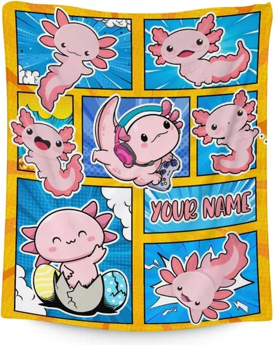 Miniatura 23 de Axolotl - Manta para niñas, tamaño de regazo de 30 x 40 pulgadas, suave, mullida, acogedora, para regalo, manta colorida y bonita para sofá, sala