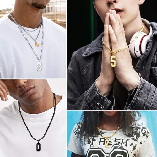 Miniatura 6 de GoldChic - Collar con números de joyería para hombres y mujeres, collares de béisbol personalizados para jóvenes con número para niños, cadena