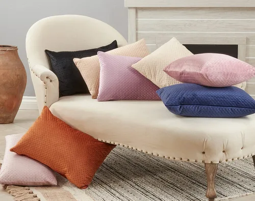 Miniatura 2 de SARO LIFESTYLE Pinsonic - Almohada de terciopelo beige, 14 x 20 pulgadas, relleno de poliéster