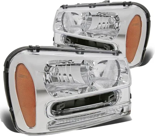 Miniatura 2 de Auto Dynasty Conjunto de faros delanteros compatible con Chevy Trailblazer/Trailblazer EXT 2002-2009, par de faros halógenos de repuesto, se adapta