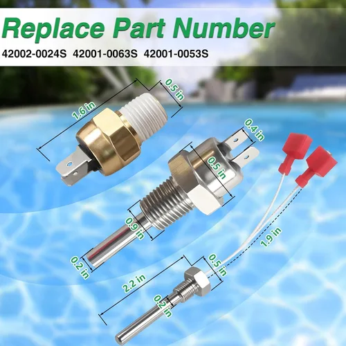 Miniatura 3 de El kit de reparación de calentador de piscina incluye sensor de combustión apilable, interruptor de límite alto y termistor de calentador compatible